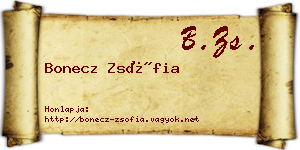 Bonecz Zsófia névjegykártya